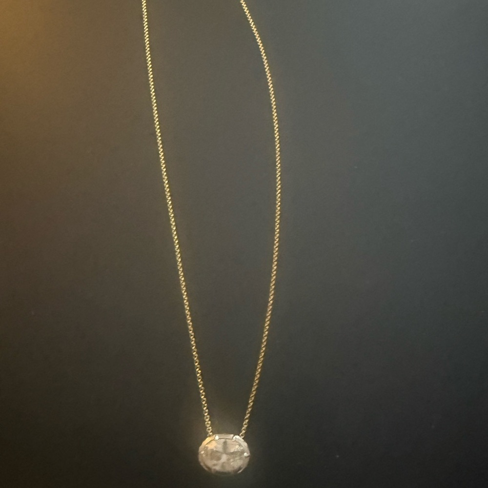Elegant 18k plated and 925 Necklace with created lab white sapphire Pendant - Picture 3 of 6